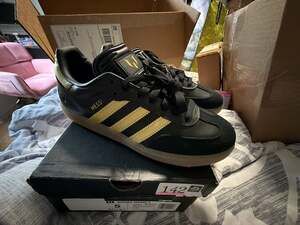 Adidas Samba Messi J Black Gold women’s Size 5 Sneakers JR6349